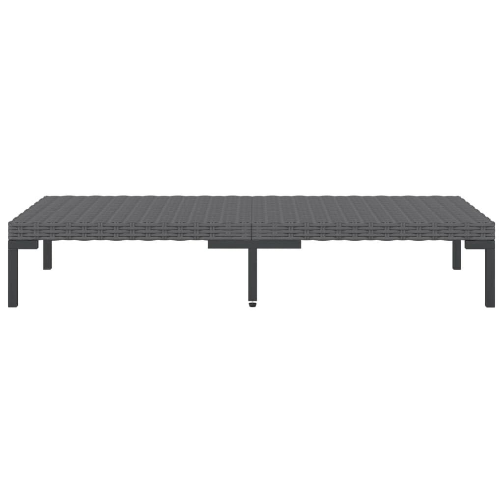 Garden Coffee Table Dark Grey Half Round Poly Rattan Price