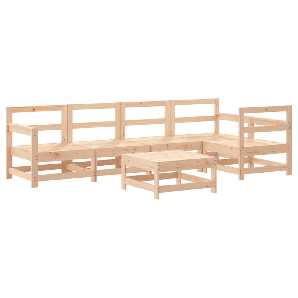 6 Piece Garden Lounge Set with Cushions Solid Wood Price
