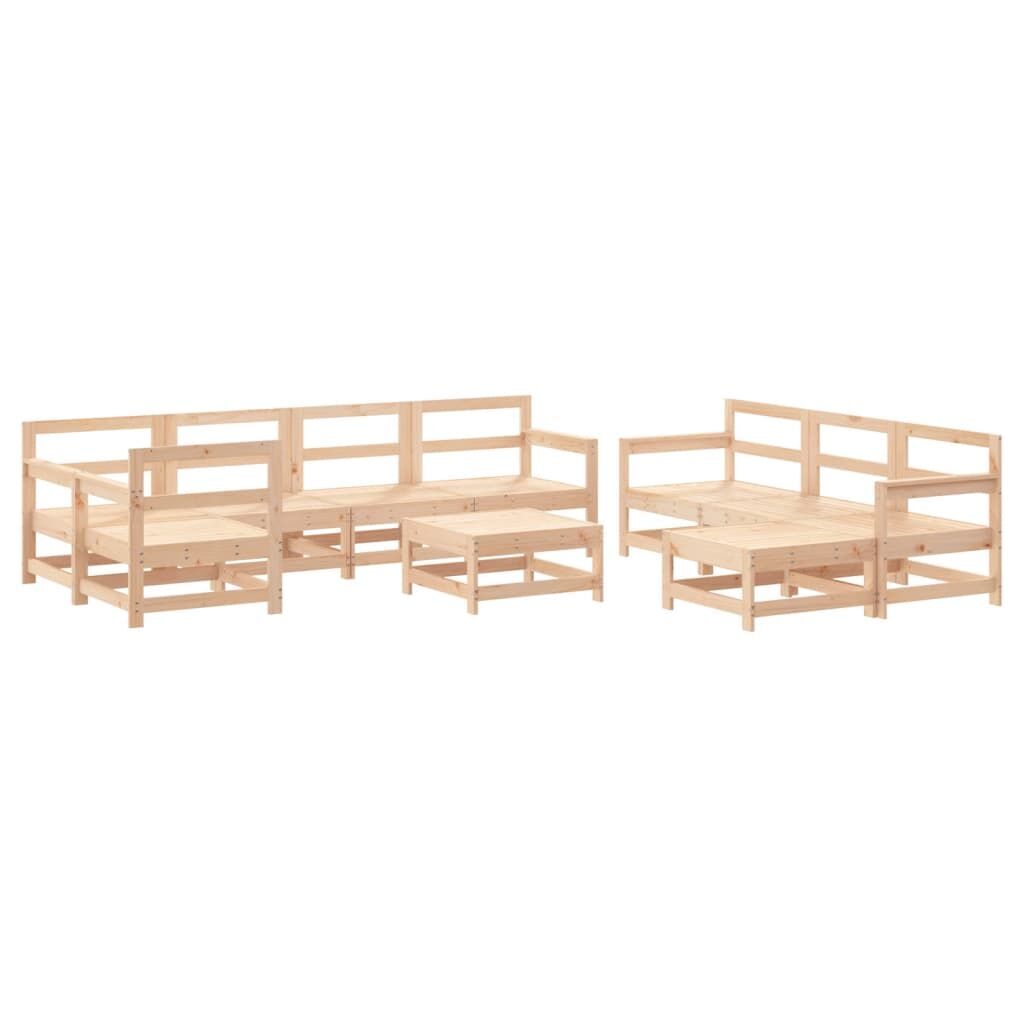 10 Piece Garden Lounge Set with Cushions Solid Wood Price