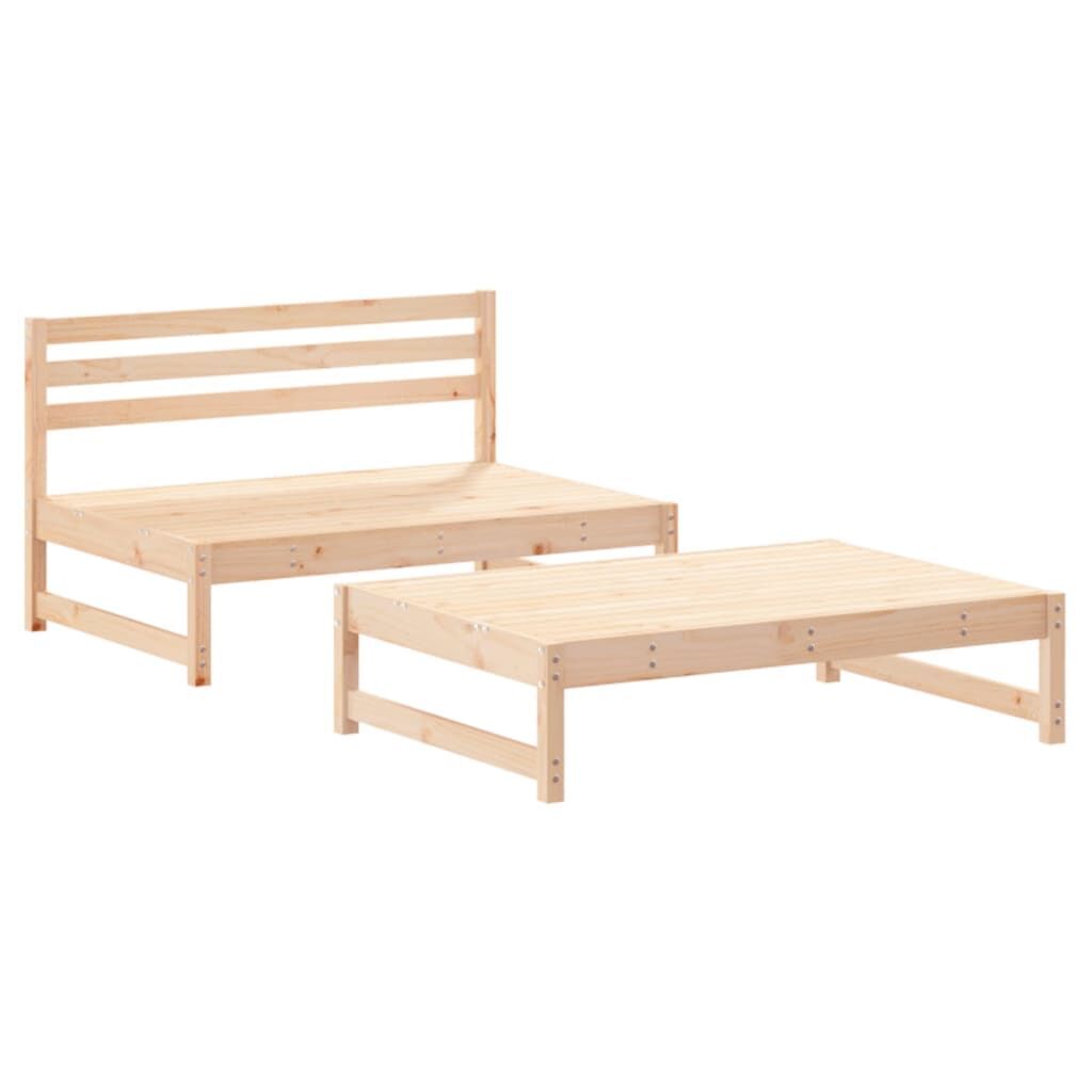 2 Piece Garden Lounge Set with Cushions Solid Wood Price