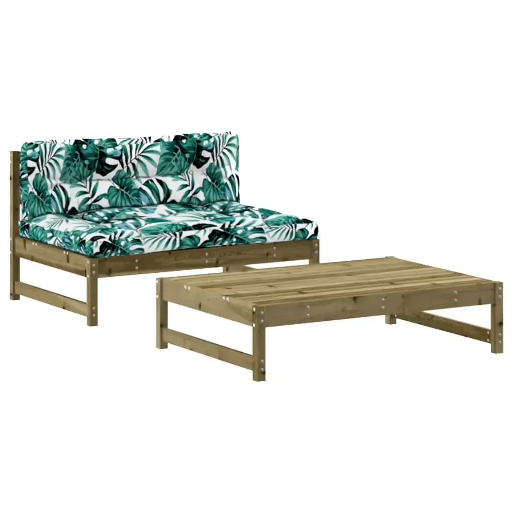 2 Piece Garden Lounge Set with Cushions Impregnated Wood Pine Price