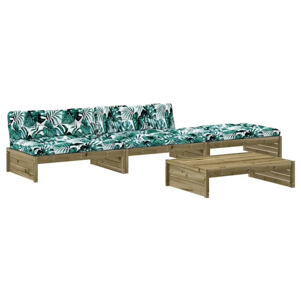 4 Piece Garden Lounge Set with Cushions Impregnated Wood Pine Price