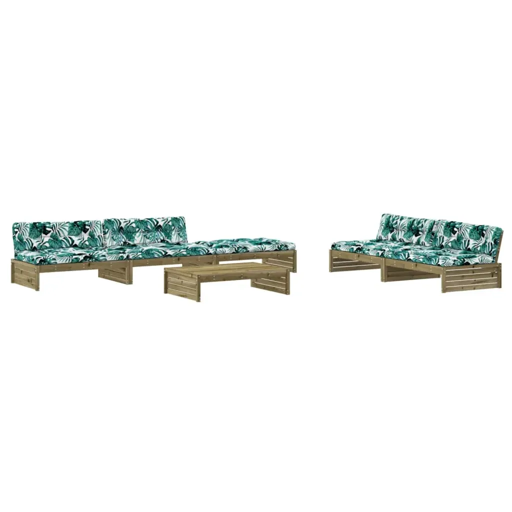 6 Piece Garden Lounge Set with Cushions Impregnated Wood Pine Price