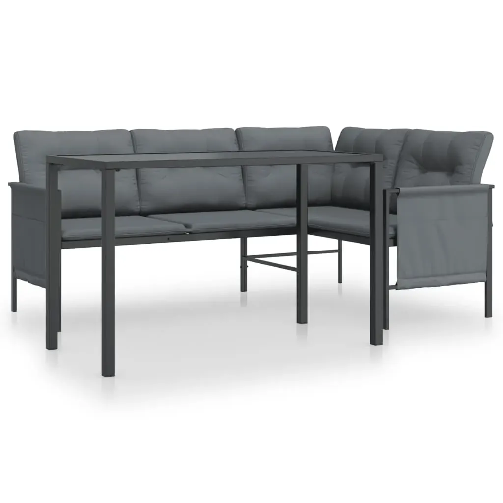 2 Piece Garden Dining Set Anthracite Steel Price