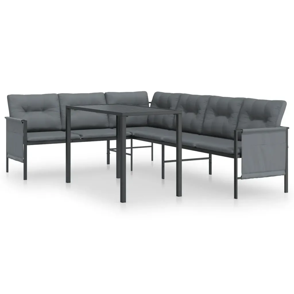 2 Piece Garden Dining Set Anthracite Steel Price
