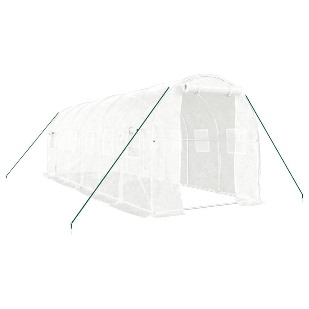 Greenhouse with Steel Frame White 12 m² 6x2x2 m Price