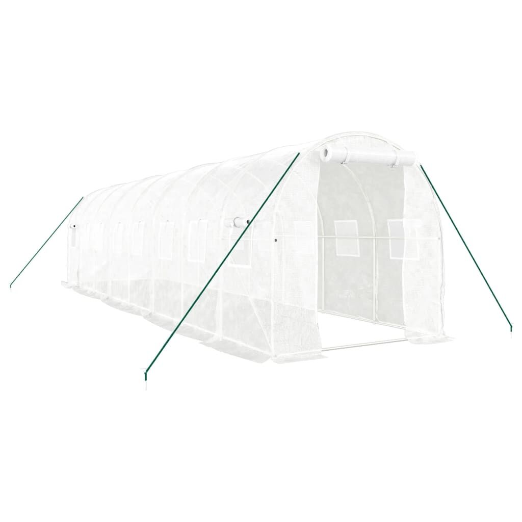 Greenhouse with Steel Frame White 16 m² 8x2x2 m Price