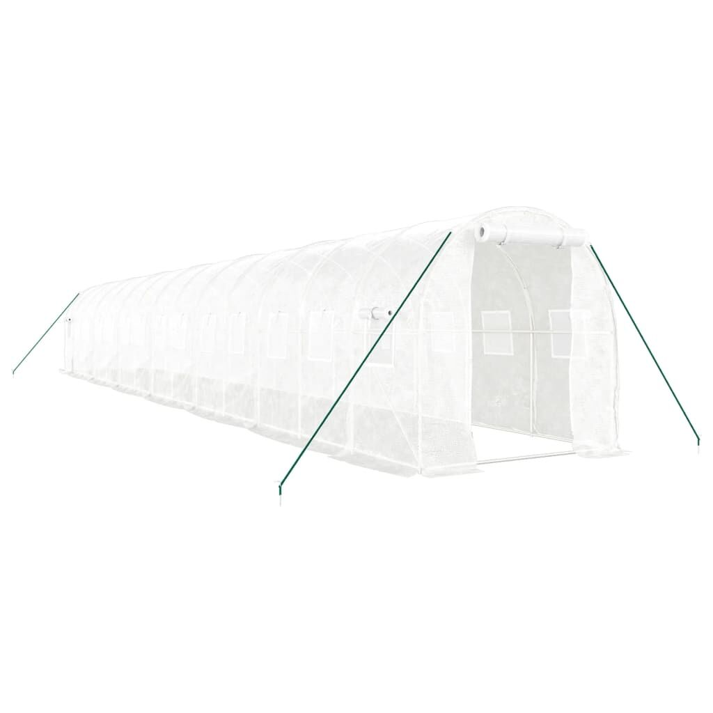 Greenhouse with Steel Frame White 28 m² 14x2x2 m Price