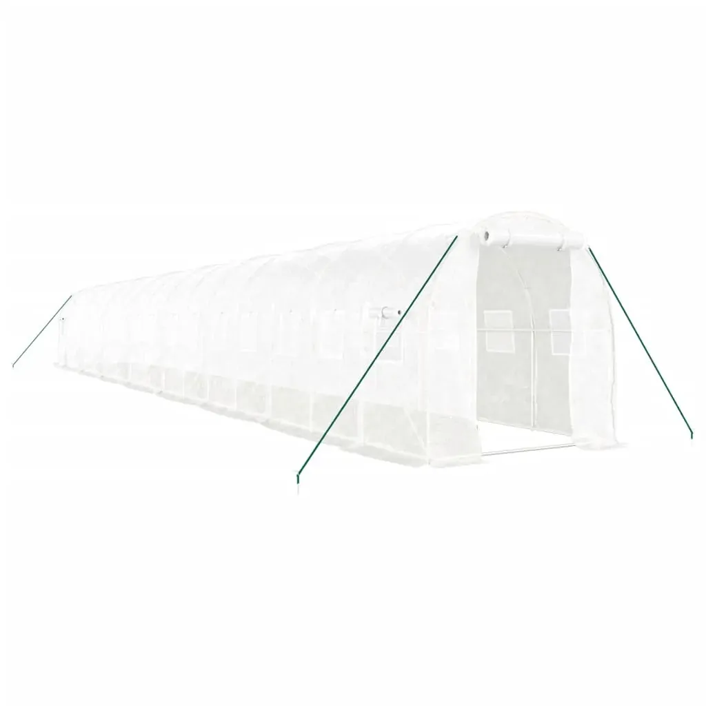 Greenhouse with Steel Frame White 32 m² 16x2x2 m Price