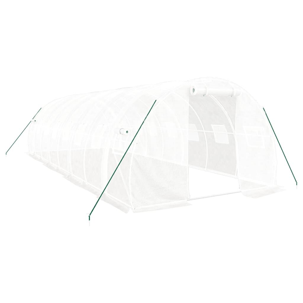 Greenhouse with Steel Frame White 24 m² 8x3x2 m Price
