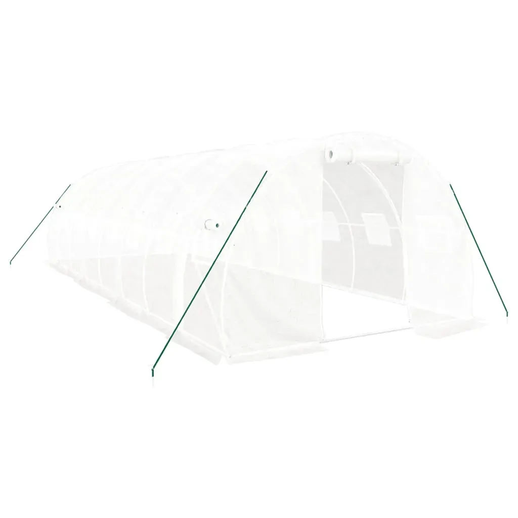 Greenhouse with Steel Frame White 24 m² 8x3x2 m Price