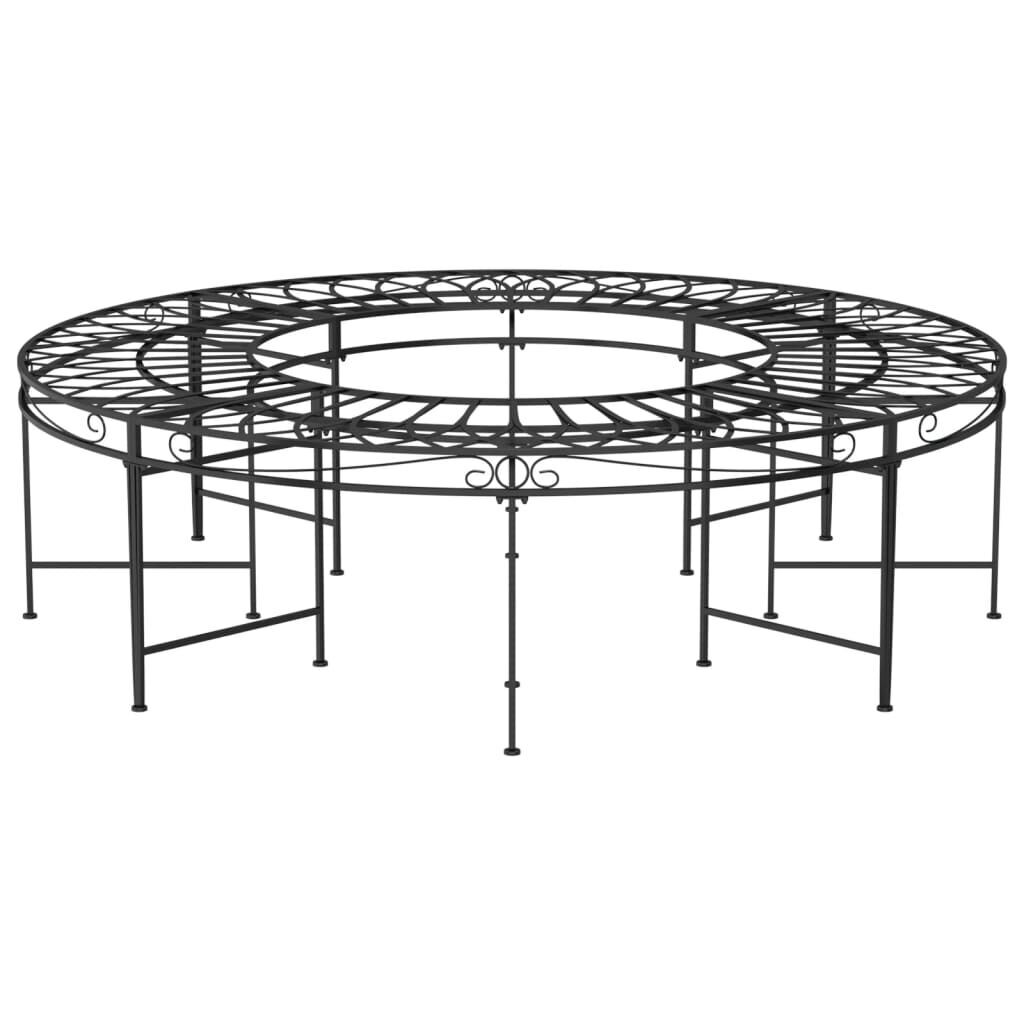 Round Tree Bench Ø160 cm Black Steel Price