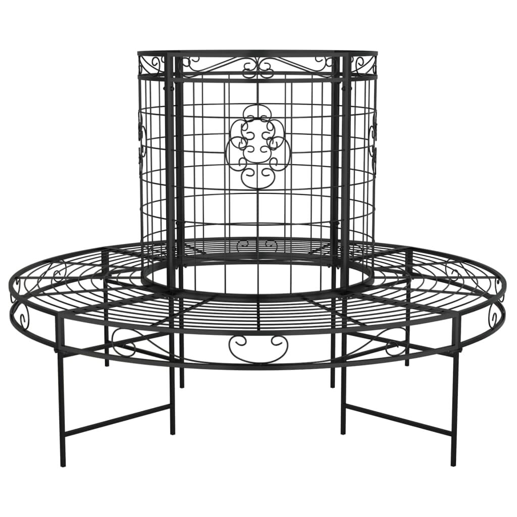 Round Tree Bench Ø137 cm Black Steel Price