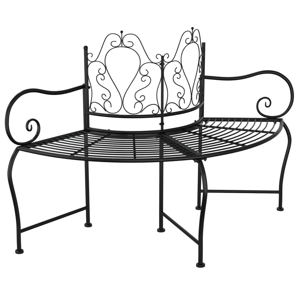Tree Bench 150 cm Black Steel Price