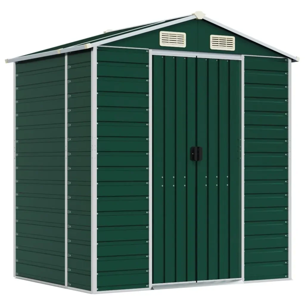 Garden Shed Green 191x130x198 cm Galvanised Steel Price
