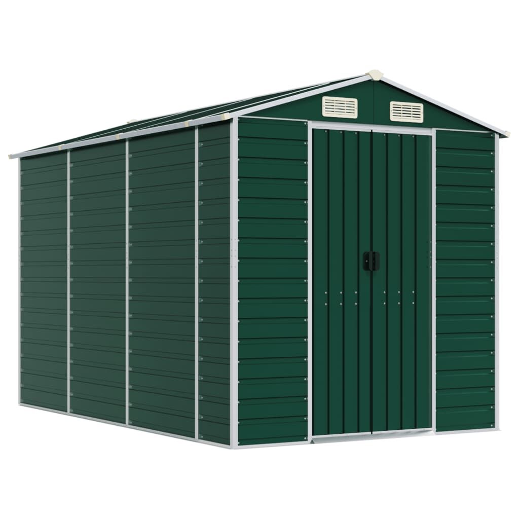 Garden Shed Green 191x300x198 cm Galvanised Steel Price