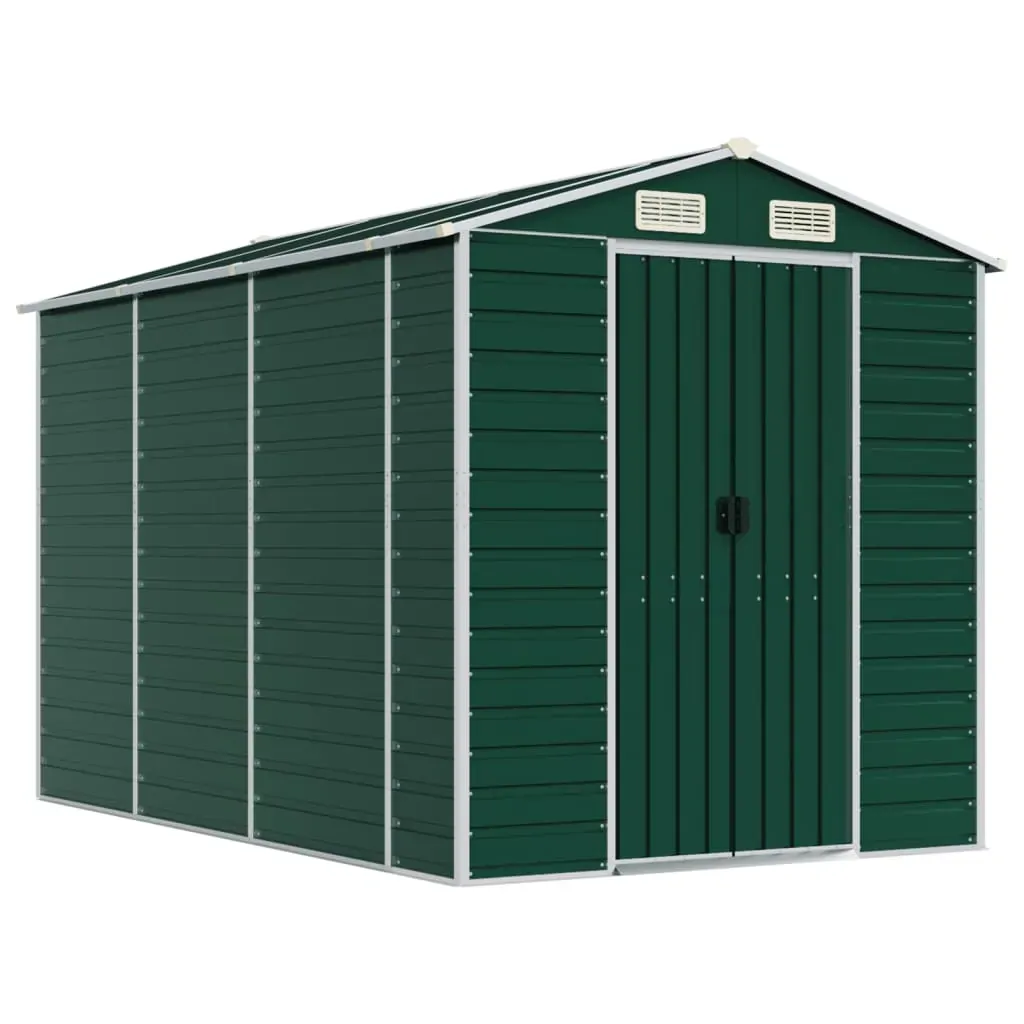 Garden Shed Green 191x300x198 cm Galvanised Steel Price