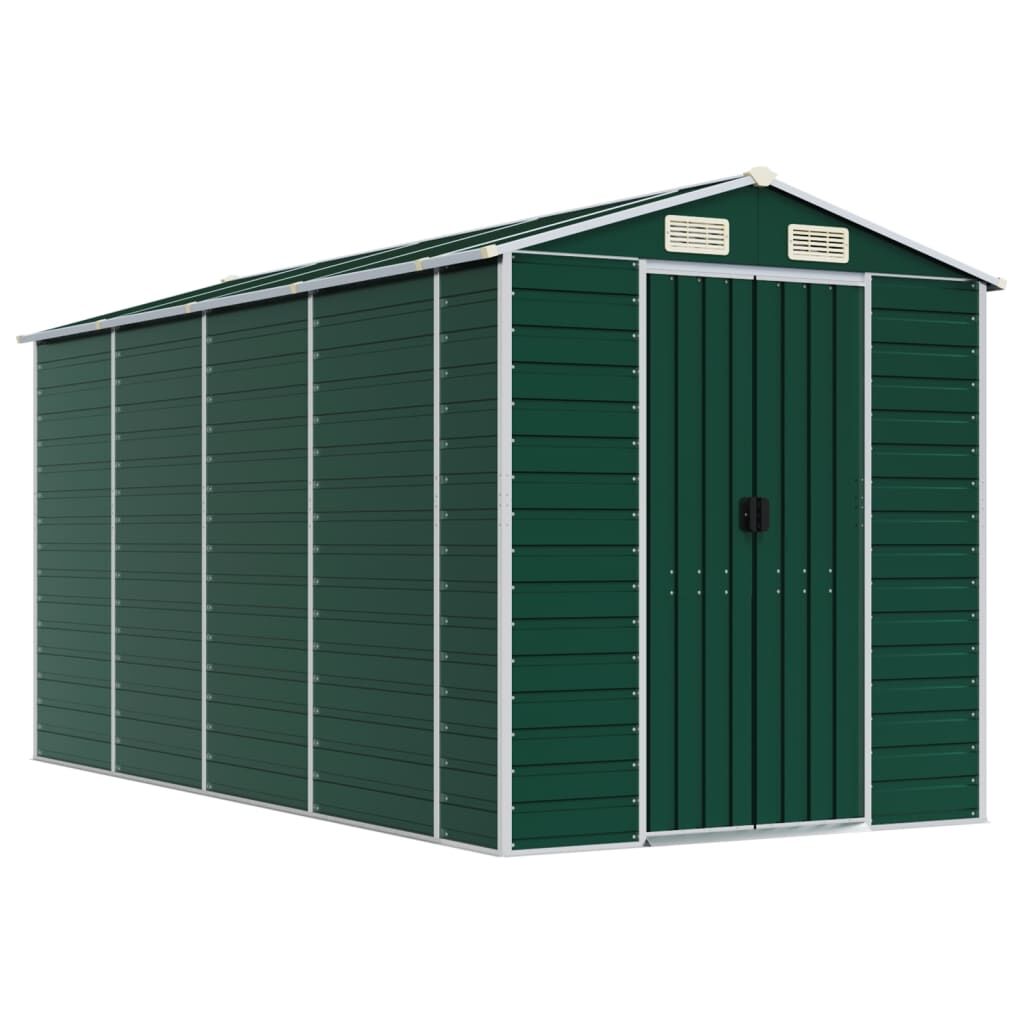 Garden Shed Green 191x385x198 cm Galvanised Steel Price