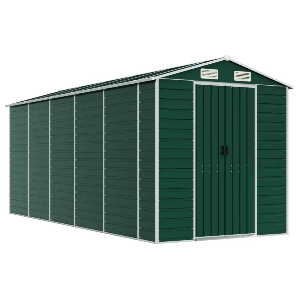 Garden Shed Green 191x470x198 cm Galvanised Steel Price