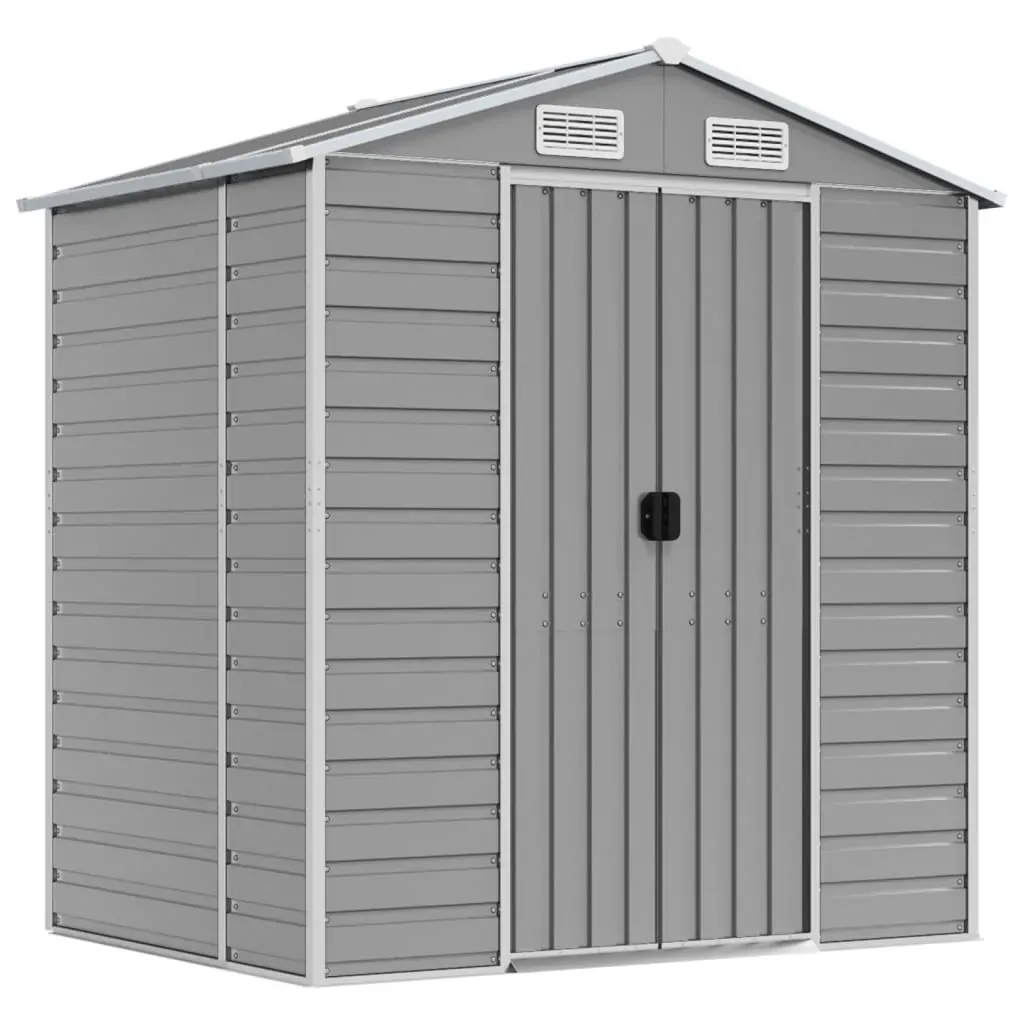 Garden Shed Light Grey 191x130x198 cm Galvanised Steel Price