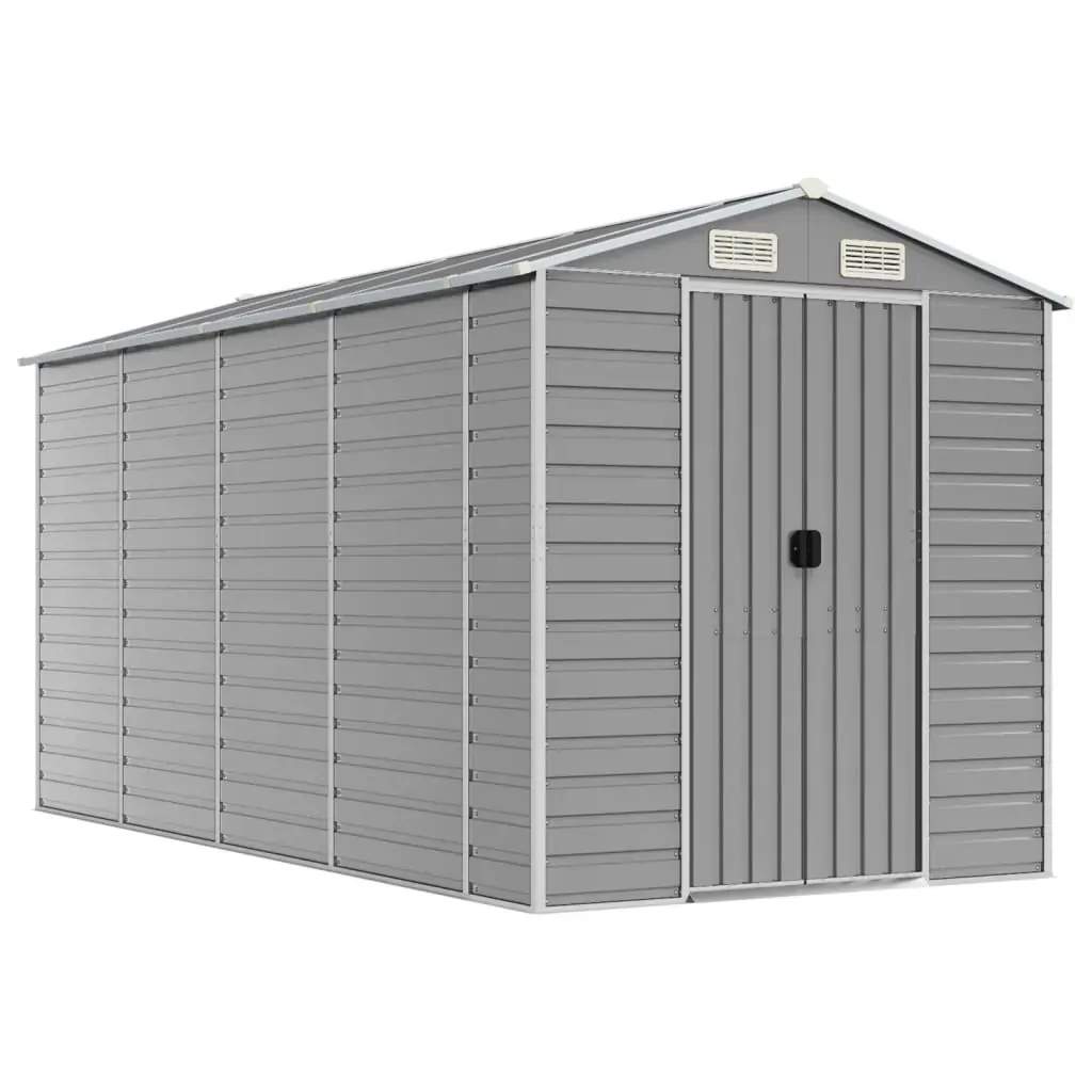 Garden Shed Light Grey 191x385x198 cm Galvanised Steel Price