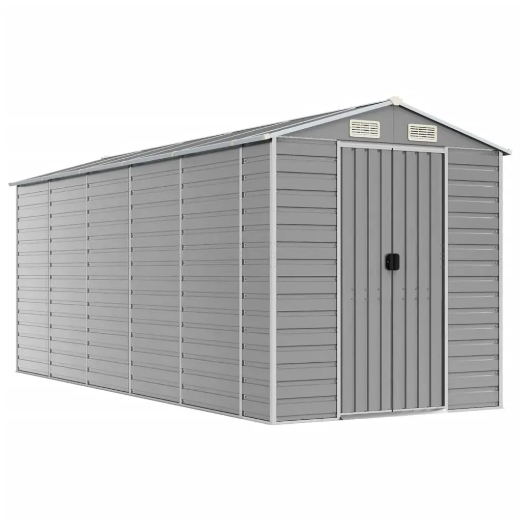 Garden Shed Light Grey 191x470x198 cm Galvanised Steel Price