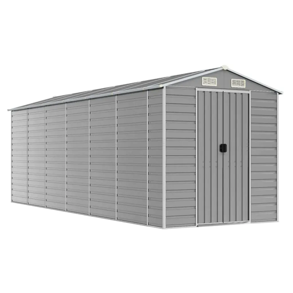 Garden Shed Light Grey 191x555x198 cm Galvanised Steel Price