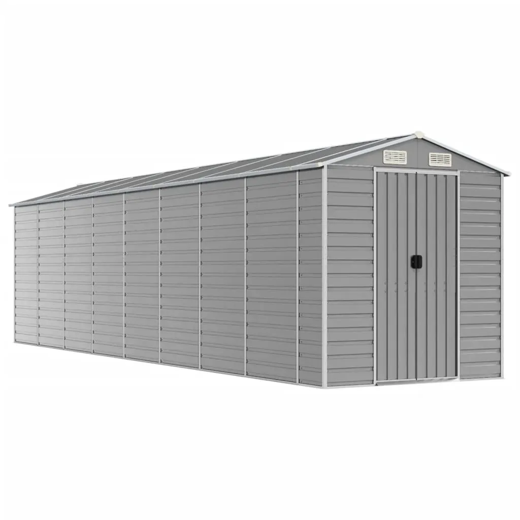 Garden Shed Light Grey 191x725x198 cm Galvanised Steel Price