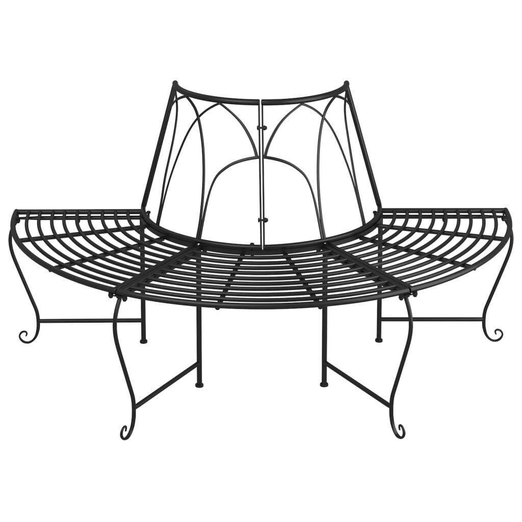 Half Round Tree Bench Ø159 cm Black Steel Price