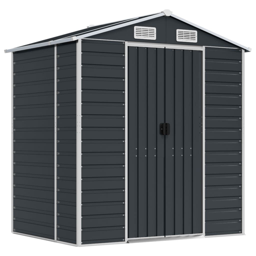Garden Shed Anthracite 191x130x198 cm Galvanised Steel Price