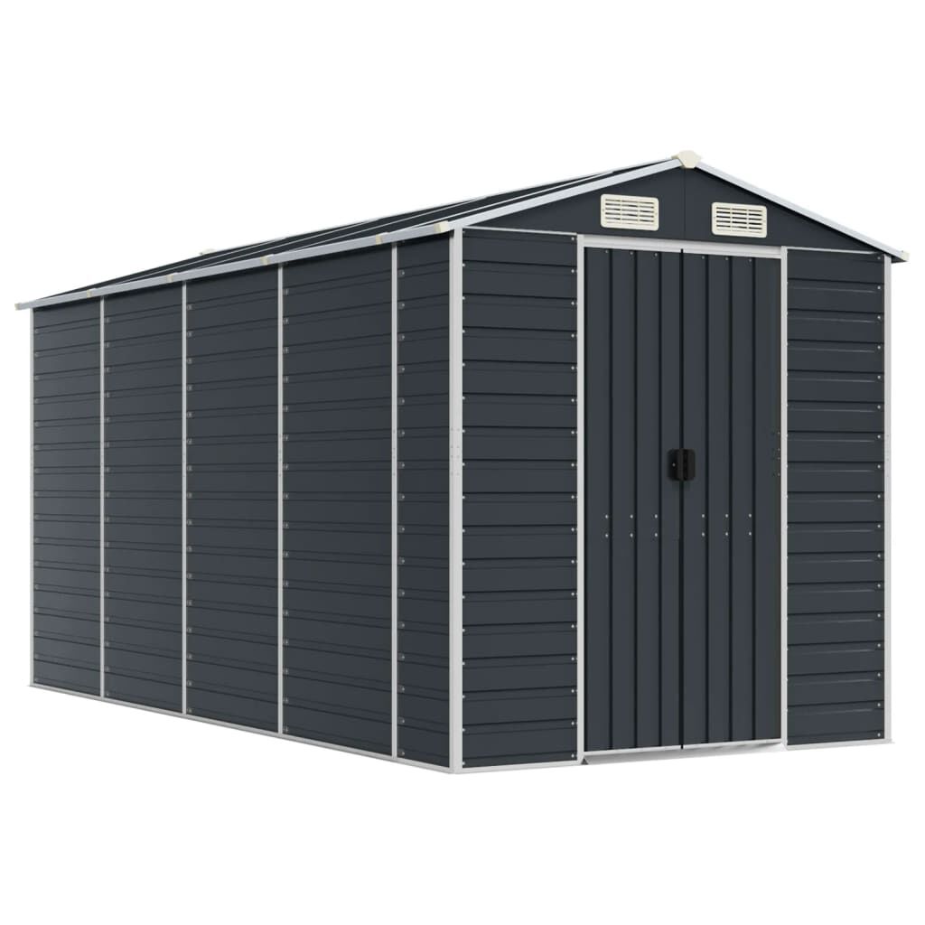 Garden Shed Anthracite 191x385x198 cm Galvanised Steel Price