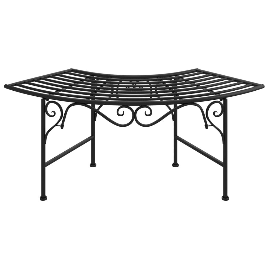 Tree Bench 113 cm Black Steel Price