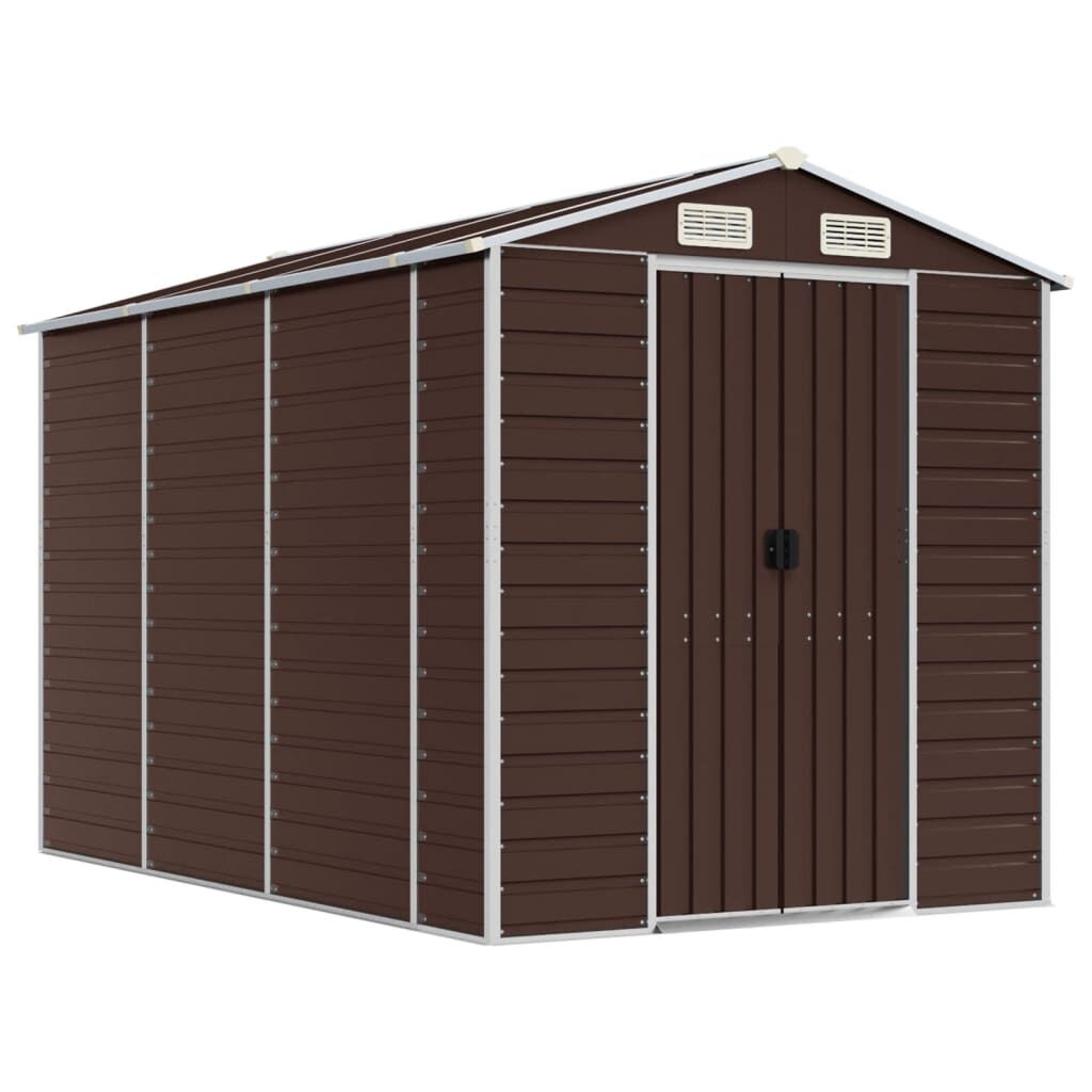 Garden Shed Brown 191x300x198 cm Galvanised Steel Price
