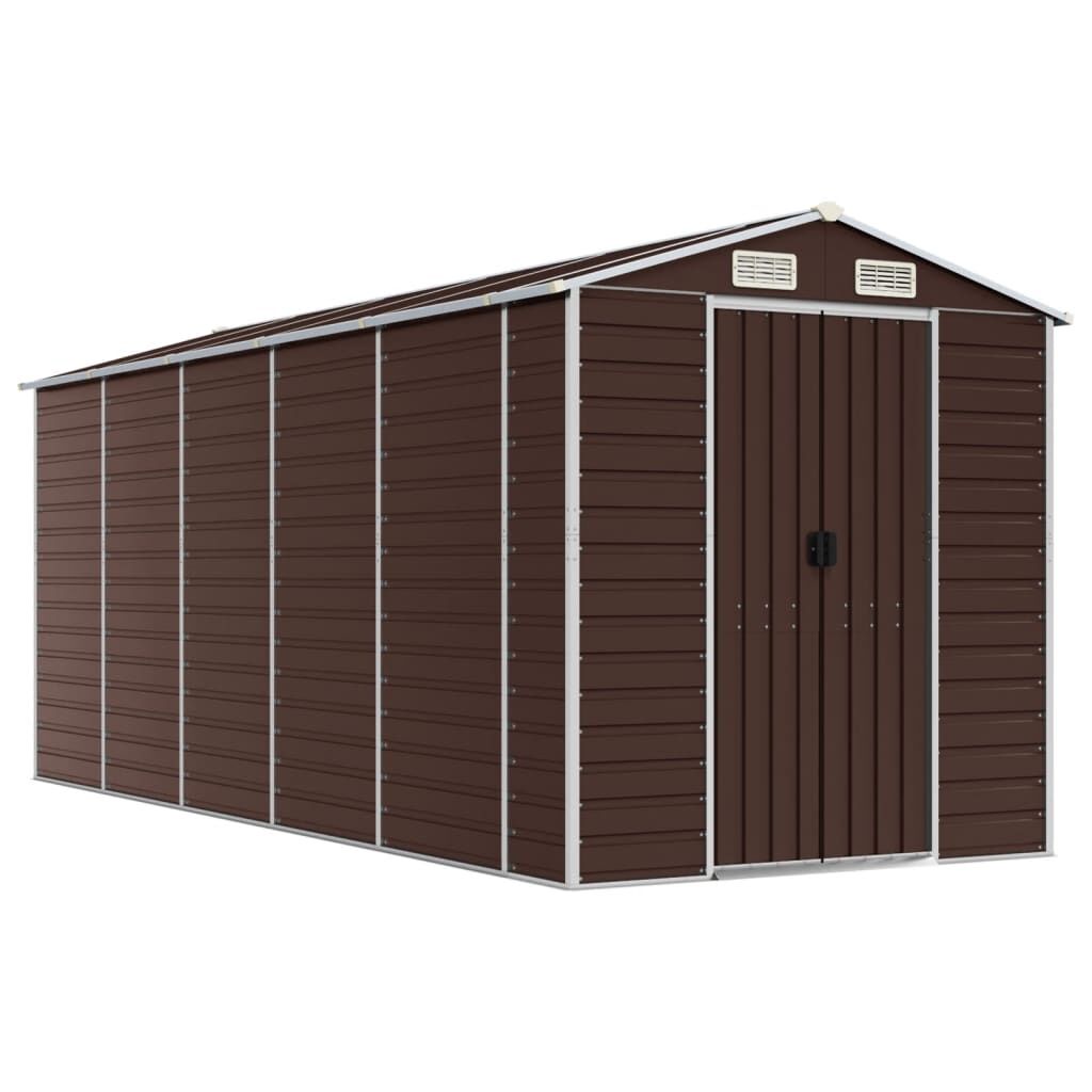 Garden Shed Brown 191x470x198 cm Galvanised Steel Price