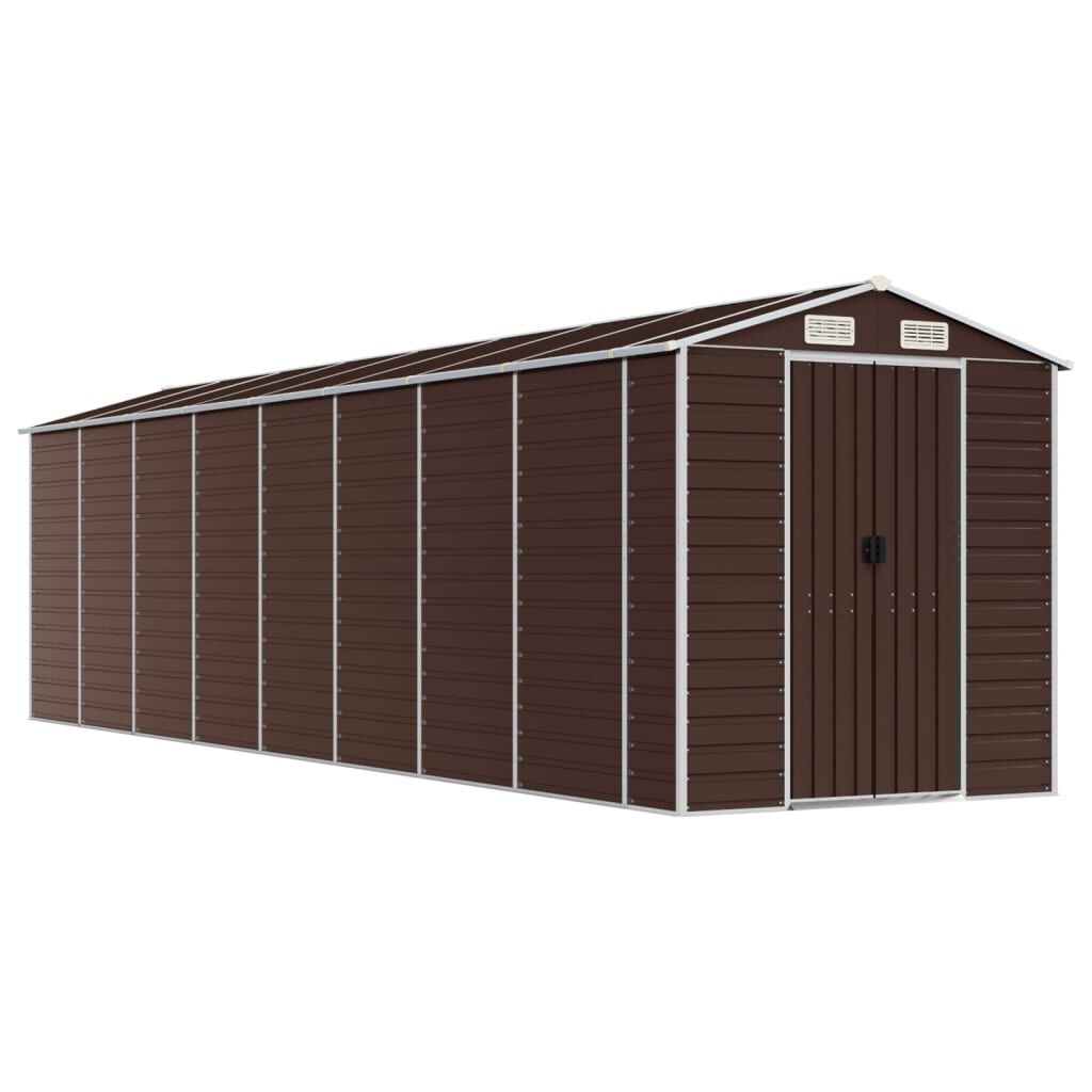 Garden Shed Brown 191x725x198 cm Galvanised Steel Price