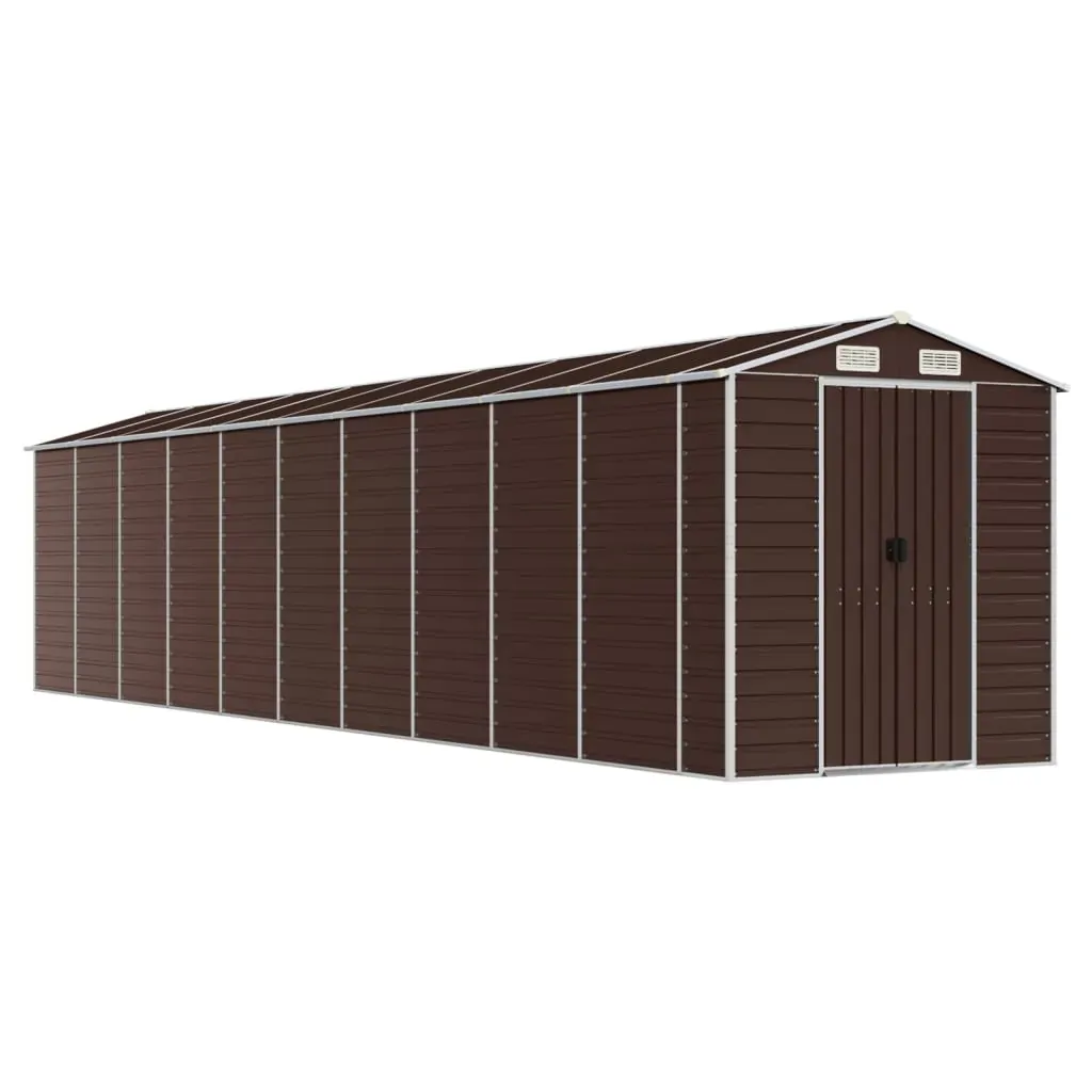 Garden Shed Brown 191x895x198 cm Galvanised Steel Price