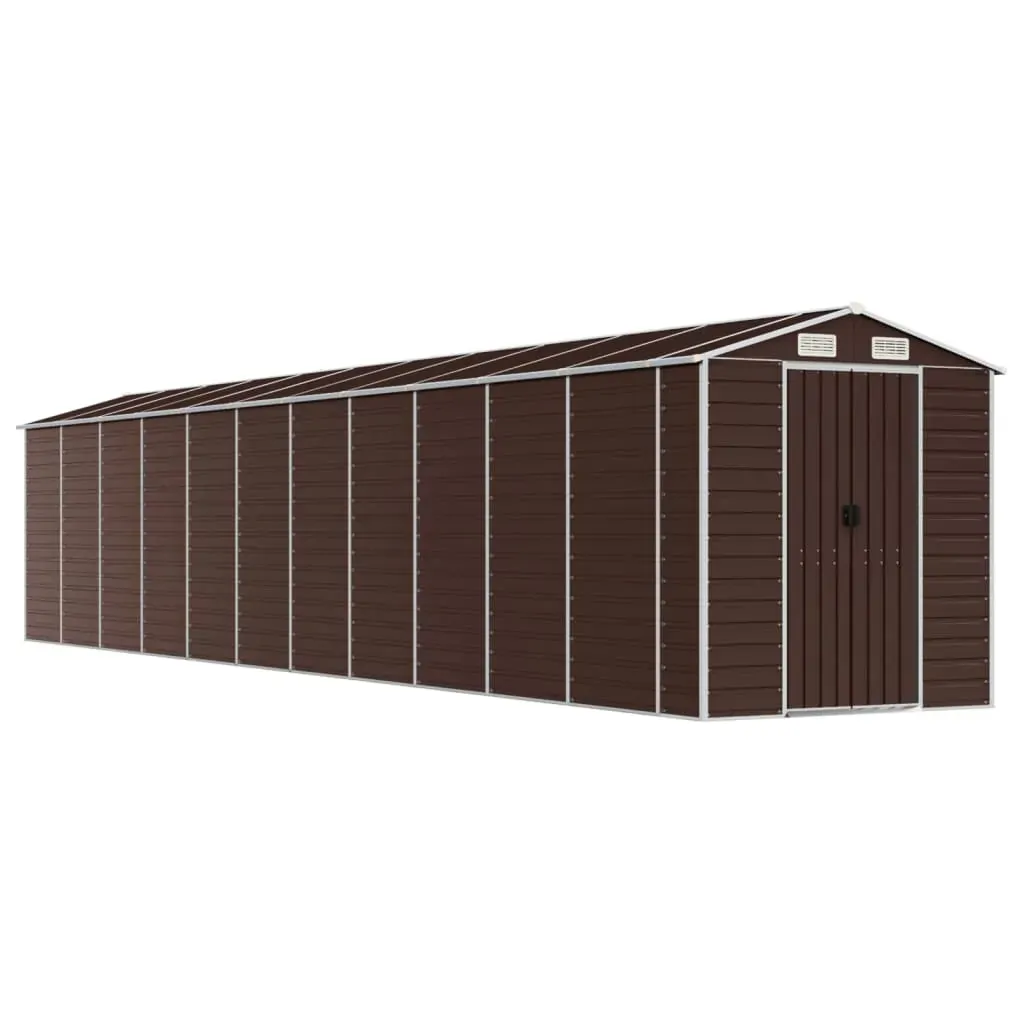 Garden Shed Brown 191x980x198 cm Galvanised Steel Price