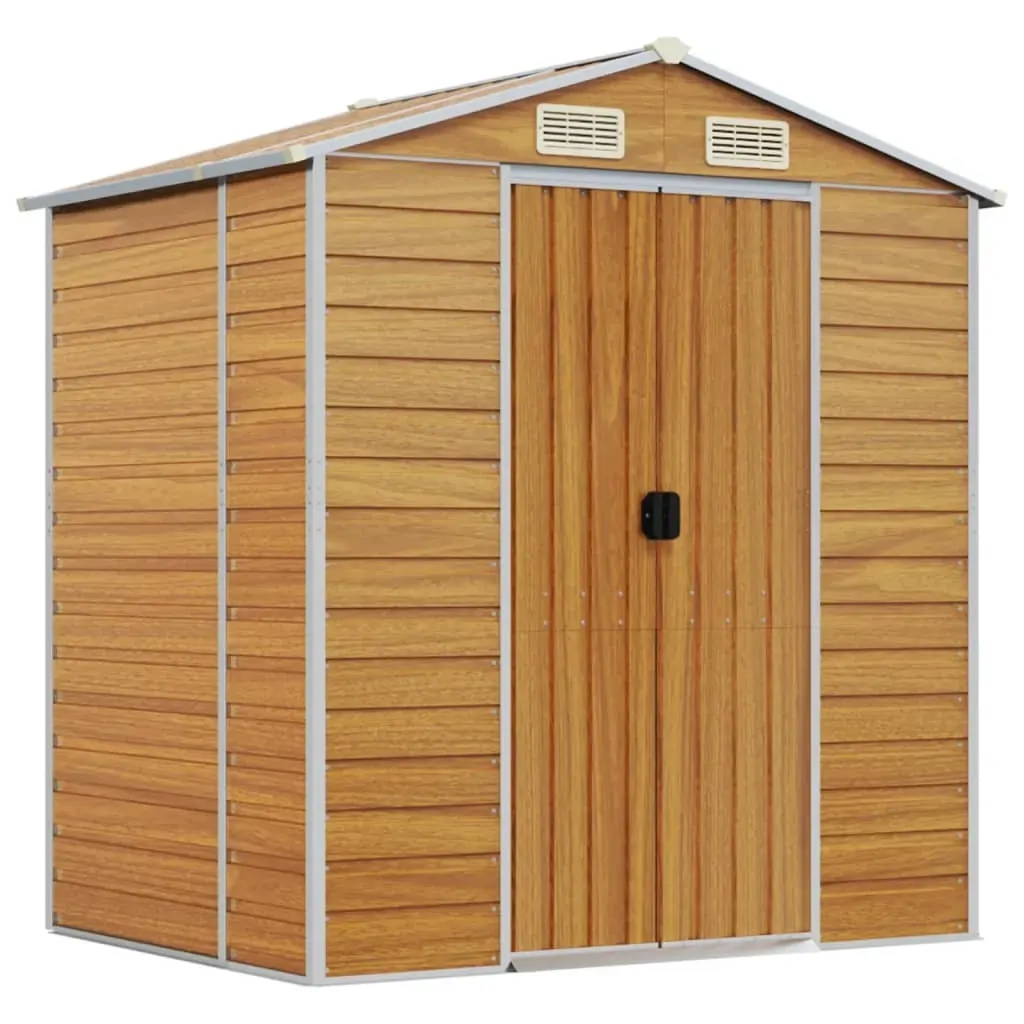 Garden Shed Light Brown 191x130x198 cm Galvanised Steel Price