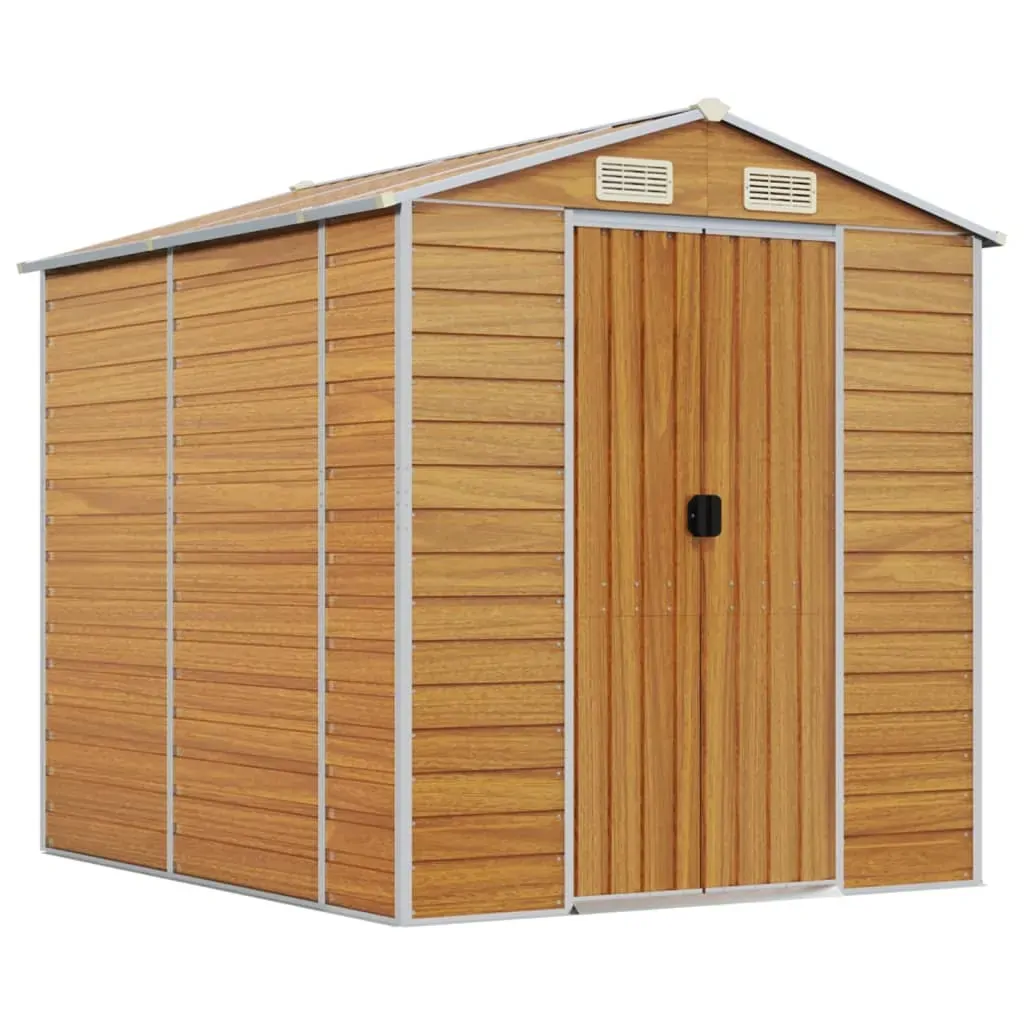 Garden Shed Light Brown 191x215x198 cm Galvanised Steel Price