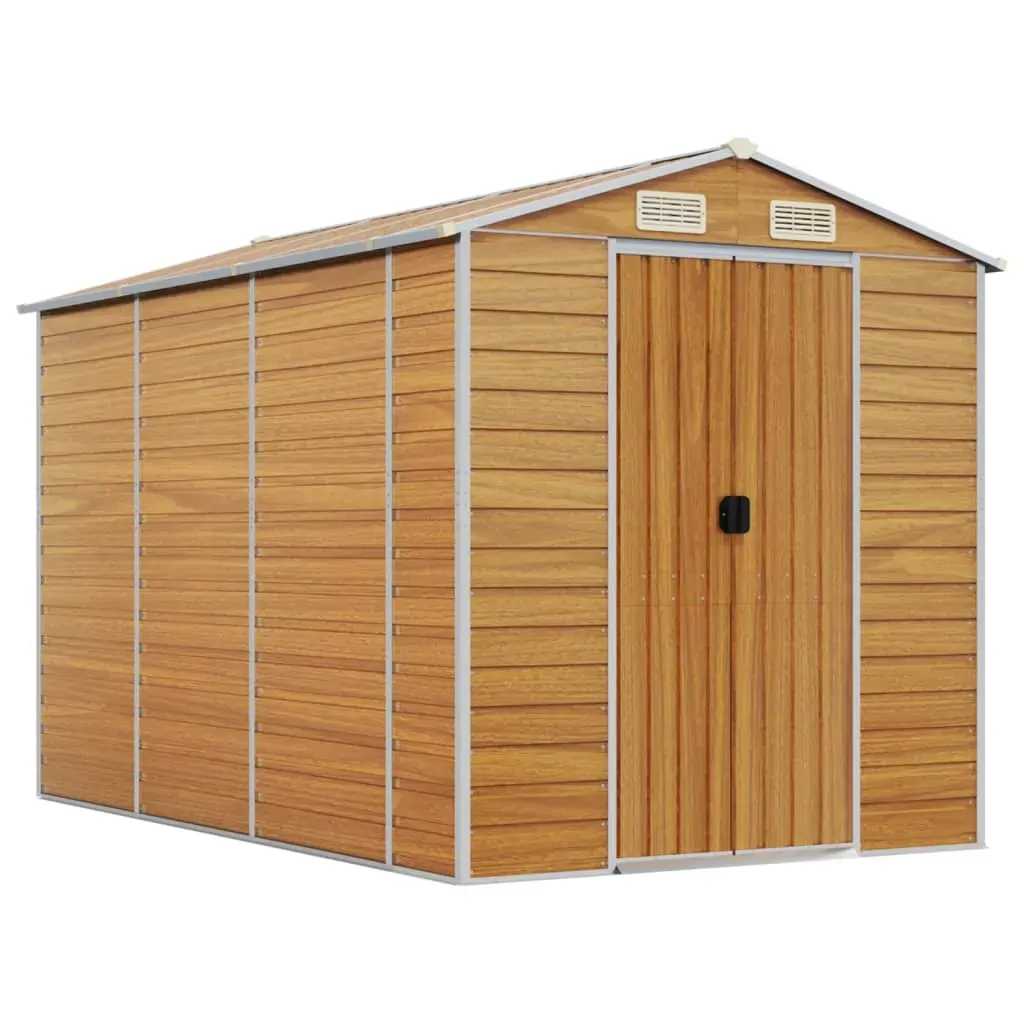 Garden Shed Light Brown 191x300x198 cm Galvanised Steel Price