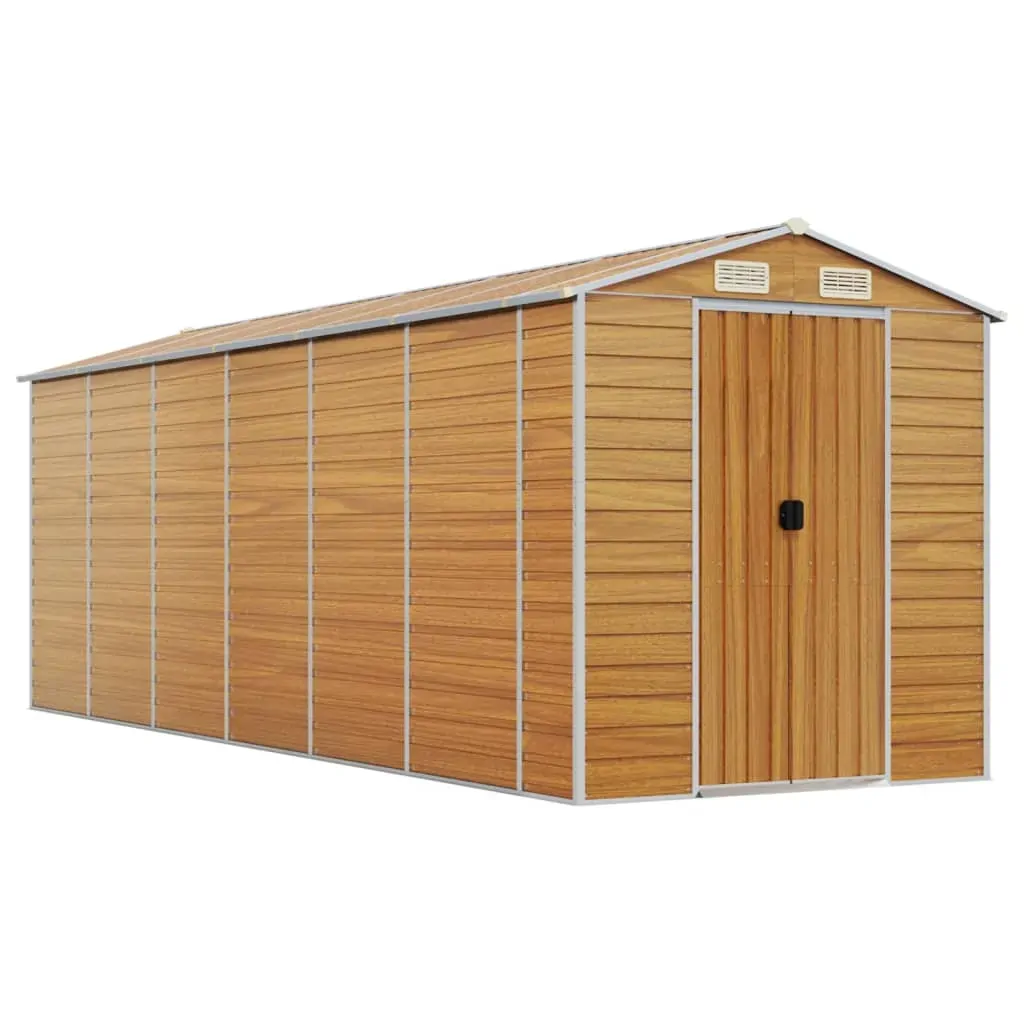 Garden Shed Light Brown 191x555x198 cm Galvanised Steel Price