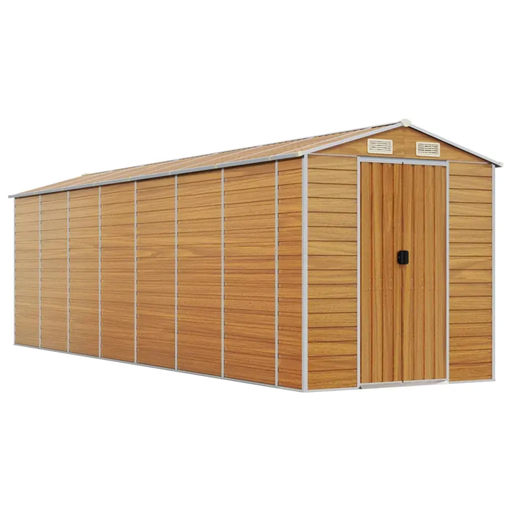 Garden Shed Light Brown 191x640x198 cm Galvanised Steel Price