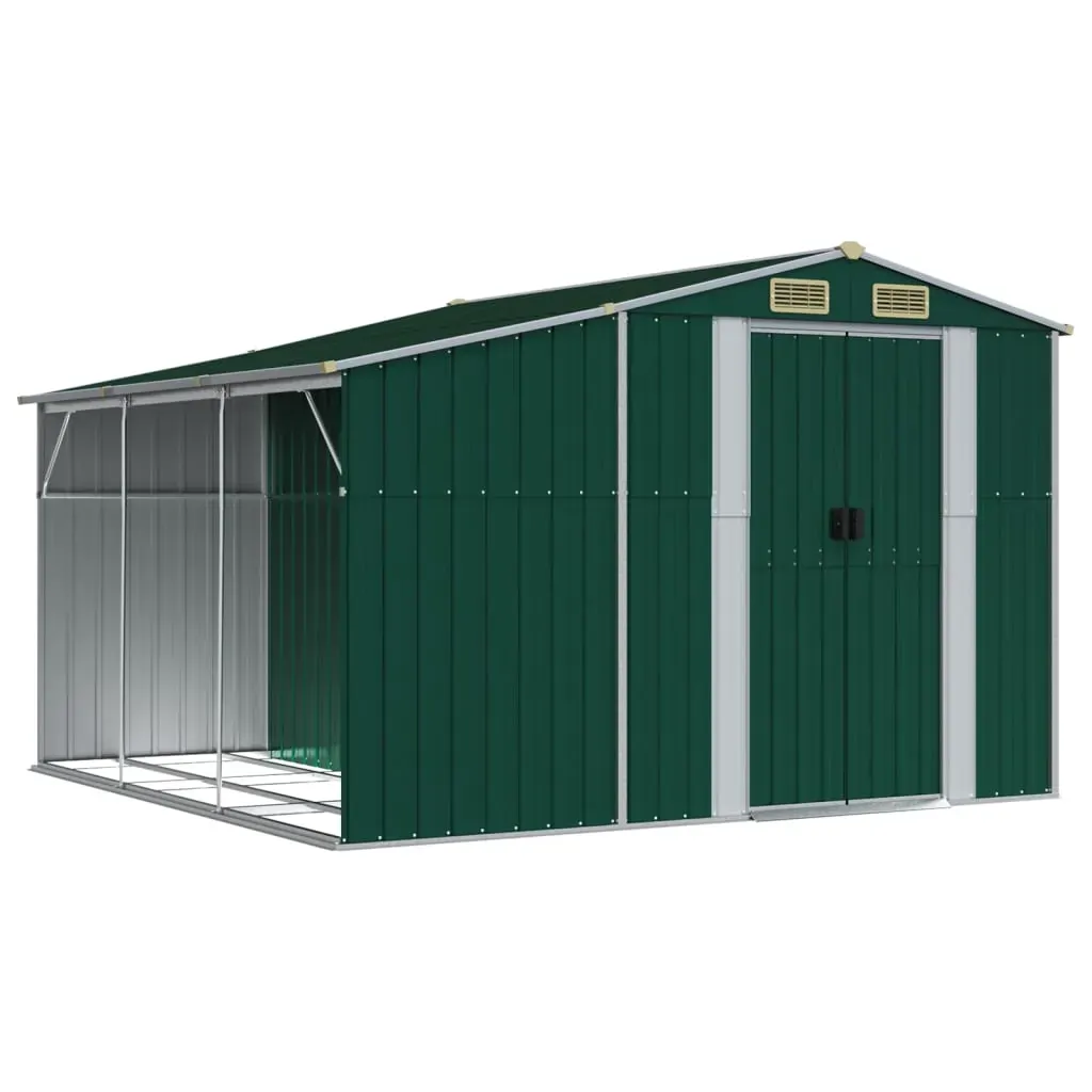 Garden Shed Green 277x279x179 cm Galvanised Steel Price