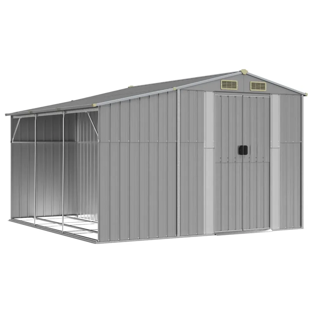 Garden Shed Grey 277x279x179 cm Galvanised Steel Price