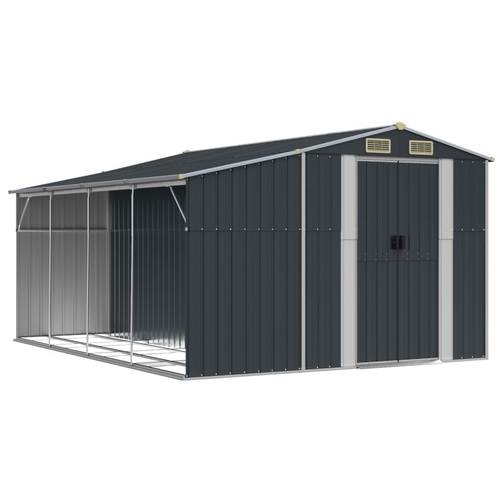 Garden Shed Anthracite 277x365.5x179 cm Galvanised Steel Price