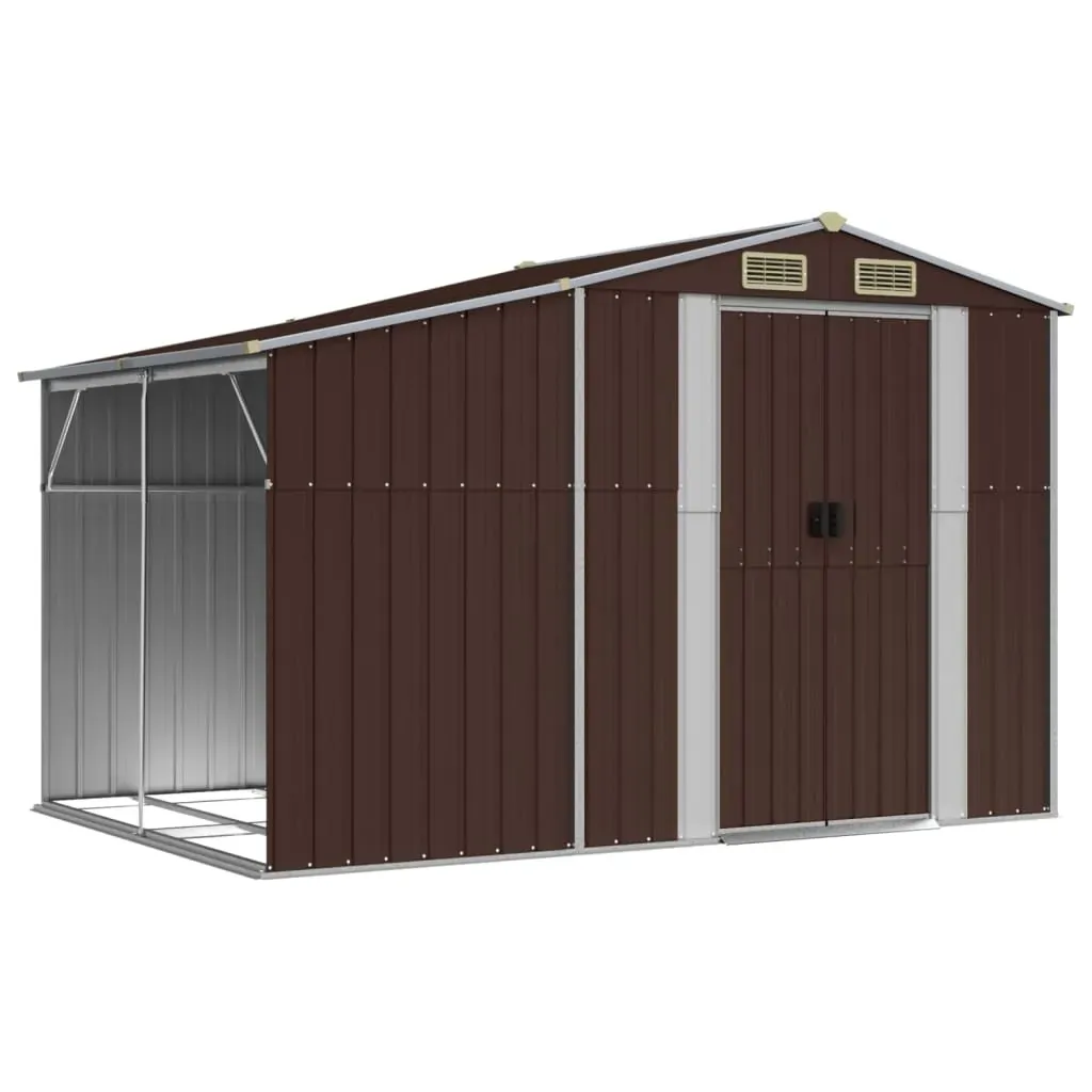 Garden Shed Brown 277x192.5x179 cm Galvanised Steel Price