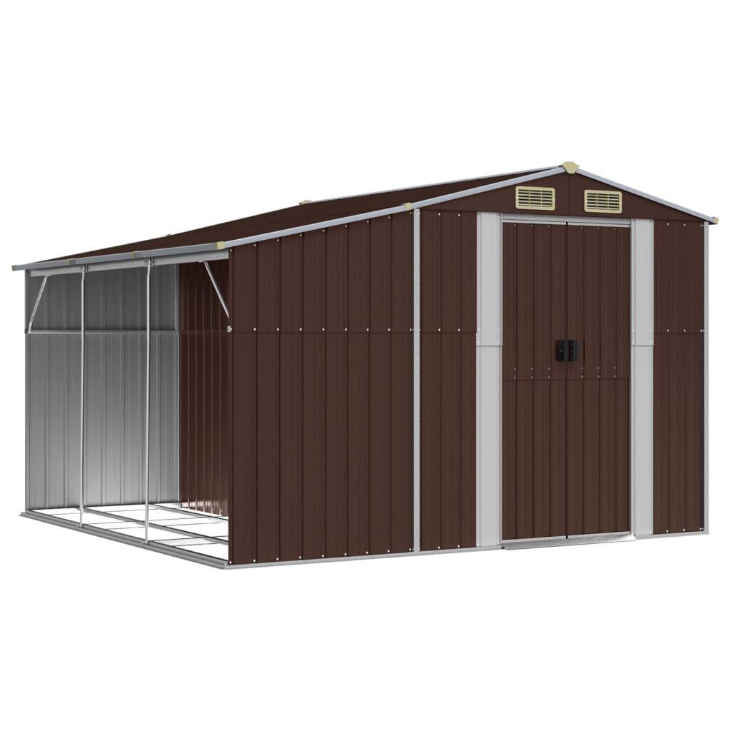 Garden Shed Brown 277x279x179 cm Galvanised Steel Price