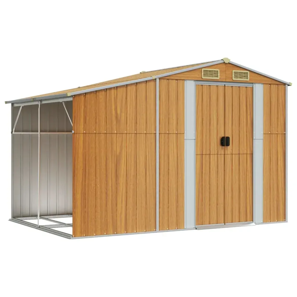 Garden Shed Light Brown 277x192.5x179 cm Galvanised Steel Price