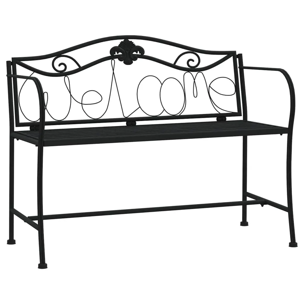 2-Seater Garden Bench 104 cm Black Steel Price