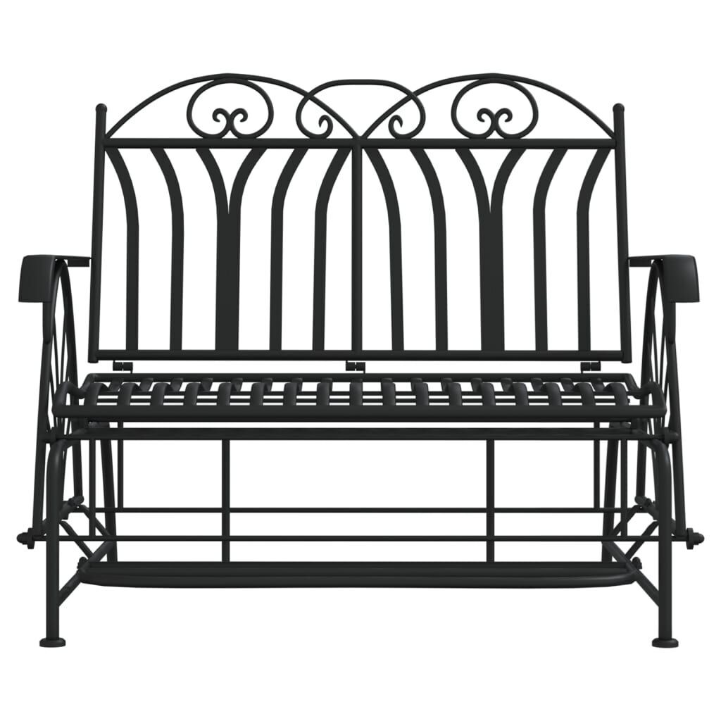 2-Seater Glider Bench 114 cm Black Steel Price